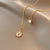 Elegant Simple Style Geometric Titanium Steel Plating Inlay Artificial Pearls Shell Zircon Necklace