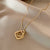 Elegant Simple Style Geometric Titanium Steel Plating Inlay Artificial Pearls Shell Zircon Necklace