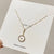 Elegant Simple Style Geometric Titanium Steel Plating Inlay Artificial Pearls Shell Zircon Necklace