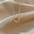 Elegant Simple Style Geometric Titanium Steel Plating Inlay Artificial Pearls Shell Zircon Necklace