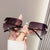 Elegant Simple Style Gradient Color Butterfly Pc Square Diamond Frameless Women's Sunglasses