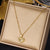 Elegant Simple Style Leaf Four Leaf Clover Insect Stainless Steel Plating Inlay Zircon Pendant Necklace