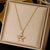 Elegant Simple Style Leaf Four Leaf Clover Insect Stainless Steel Plating Inlay Zircon Pendant Necklace