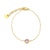 Elegant Simple Style Round Stainless Steel Plating Inlay Artificial Rhinestones 18k Gold Plated Bracelets