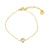 Elegant Simple Style Round Stainless Steel Plating Inlay Artificial Rhinestones 18k Gold Plated Bracelets