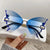 Elegant Solid Color Ac Butterfly Frame Diamond Frameless Women's Sunglasses