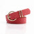 Elegant Solid Color Pu Leather Alloy Women's Leather Belts