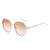 Elegant Square Pc Round Frame Patchwork Full Frame Women's Sunglasses