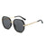 Elegant Square Pc Round Frame Patchwork Full Frame Women's Sunglasses