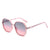 Elegant Square Pc Round Frame Patchwork Full Frame Women's Sunglasses