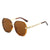 Elegant Square Pc Round Frame Patchwork Full Frame Women's Sunglasses