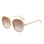 Elegant Square Pc Round Frame Patchwork Full Frame Women's Sunglasses