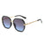 Elegant Square Pc Round Frame Patchwork Full Frame Women's Sunglasses