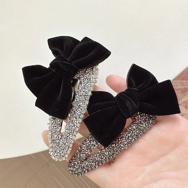 Elegant Sweet Bow Knot Metal Plating Inlay Rhinestones Hair Clip