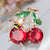 Elegant Sweet Cherry Bee Alloy Inlay Glass Women's Brooches 1 Piece