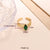 Elegant Sweet Oval Stainless Steel Plating Inlay Zircon 18k Gold Plated Open Rings