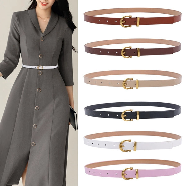 Elegant Sweet Solid Color Pu Leather Plating Women's Leather Belts