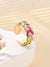 Elegant Tropical Streetwear Leaves Stainless Steel Plating Inlay Zircon 18k Gold Plated Rings