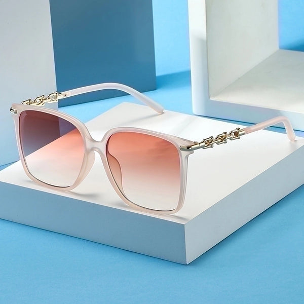 Elegant Vacation Simple Style Solid Color Ac Square Full Frame Women's Sunglasses