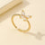 Elegant Vintage Style Butterfly Copper Gold Plated Zircon Open Rings In Bulk