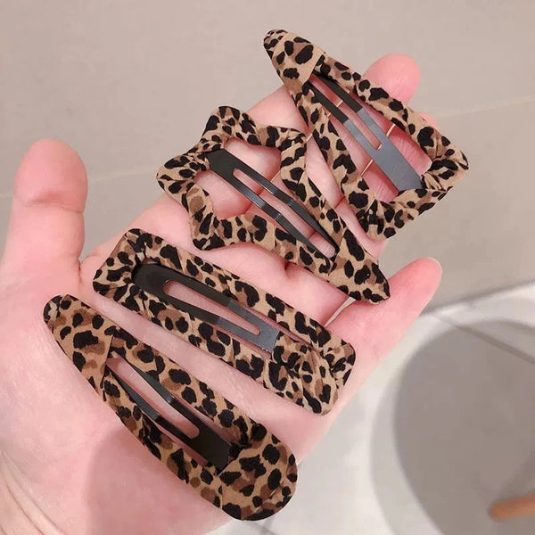 Elegant Women's Leopard Cloth Hair Clip