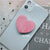 Epoxy Marble Pattern Telescopic Solid Color Heart-shaped Mobile Phone Bracket