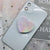 Epoxy Marble Pattern Telescopic Solid Color Heart-shaped Mobile Phone Bracket