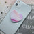 Epoxy Marble Pattern Telescopic Solid Color Heart-shaped Mobile Phone Bracket