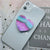 Epoxy Marble Pattern Telescopic Solid Color Heart-shaped Mobile Phone Bracket