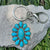 Ethnic Style Cactus Alloy Inlay Turquoise Unisex Bag Pendant Keychain