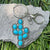 Ethnic Style Cactus Alloy Inlay Turquoise Unisex Bag Pendant Keychain