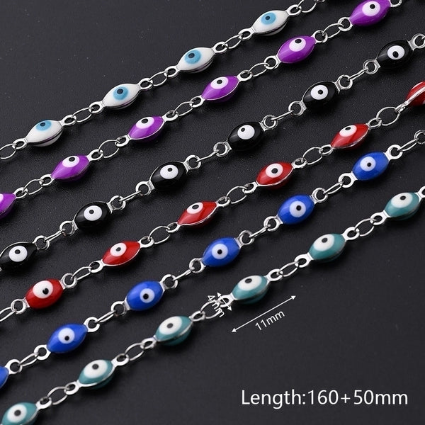 Ethnic Style Classic Style Artistic Devil's Eye Oval Simple 304 Stainless Steel Bracelets In Bulk