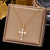 Ethnic Style Cross Stainless Steel Inlay Zircon Pendant Necklace