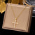 Ethnic Style Cross Stainless Steel Inlay Zircon Pendant Necklace