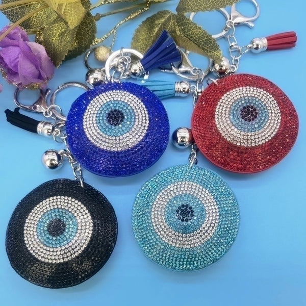 Ethnic Style Devil's Eye Alloy Flannel Inlay Rhinestones Bag Pendant Keychain