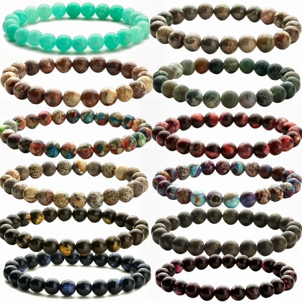 Ethnic Style Geometric Natural Stone Beaded Bracelets