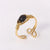 Ethnic Style Geometric Natural Stone Metal Plating Open Ring