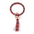 Ethnic Style Geometric Pu Leather Tassel Bag Pendant Keychain