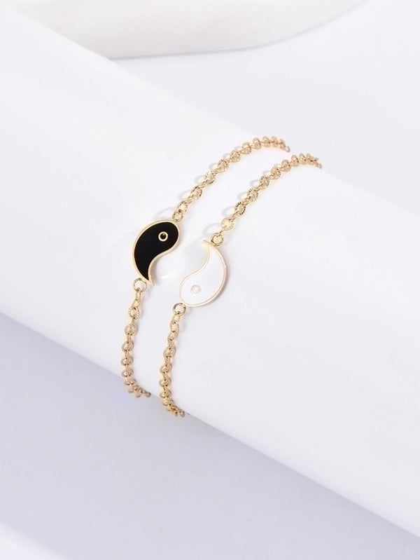 Ethnic Style Gossip Stainless Steel Bracelets Enamel Chain Stainless Steel Bracelets