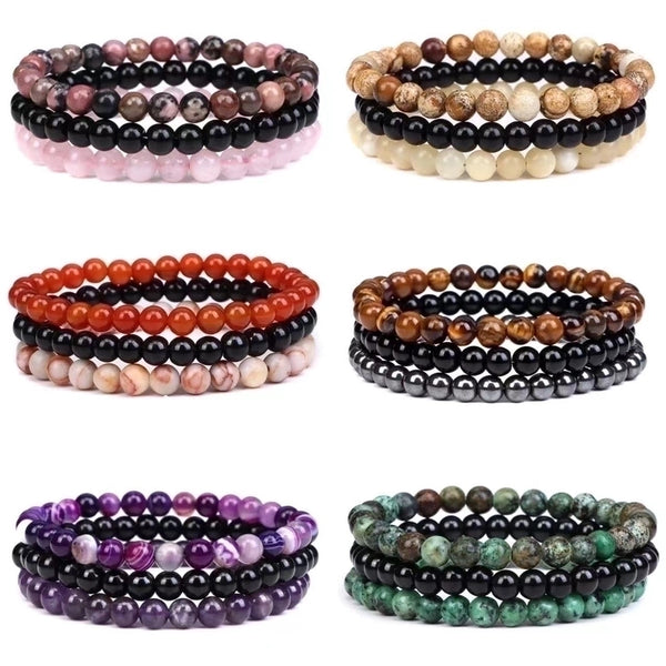 Ethnic Style Multicolor Agate Beaded Bracelets