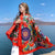 Ethnic Style Shawl Scarf Dual-use Sun Protection By The Sea Beach Scarf Red Large Gauze Scarf Female Desert Travel Photography Summer