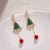 Ethnic Style Snowman Snowflake Elk Alloy Enamel Rhinestones Women's Drop Earrings 1 Pair