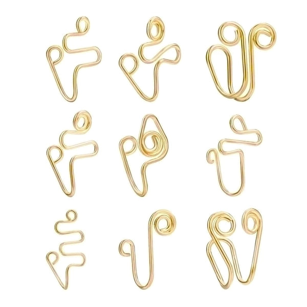 Europe And America Cross Border Fake Piercing Nose Stud 9 Pieces Set Open U-shaped African No Piercing Nasal Splint Fake Hole Nose Ring Women