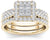 European And American Couple Ring Multi-layer Golden Inlaid Zircon Ring Wholesale