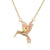 European And American New Drop Oil Bird Pendant Copper Plated Real Gold Necklace