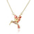 European And American New Drop Oil Bird Pendant Copper Plated Real Gold Necklace