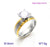 European And American New Exaggerated Style Stainless Steel Gold-plated Zircon Four-claw Couple Rings Jewelry Stripes Couple Rings Wholesale