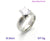 European And American New Exaggerated Style Stainless Steel Gold-plated Zircon Four-claw Couple Rings Jewelry Stripes Couple Rings Wholesale