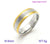 European And American New Exaggerated Style Stainless Steel Gold-plated Zircon Four-claw Couple Rings Jewelry Stripes Couple Rings Wholesale