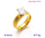 European And American New Exaggerated Style Stainless Steel Gold-plated Zircon Four-claw Couple Rings Jewelry Stripes Couple Rings Wholesale